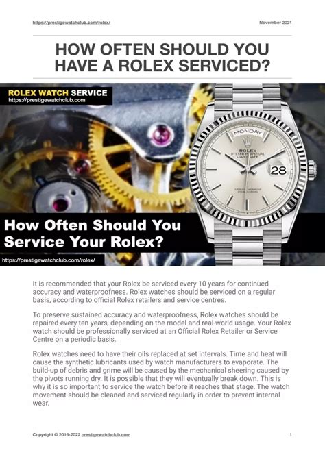 how often should a rolex watch be serviced